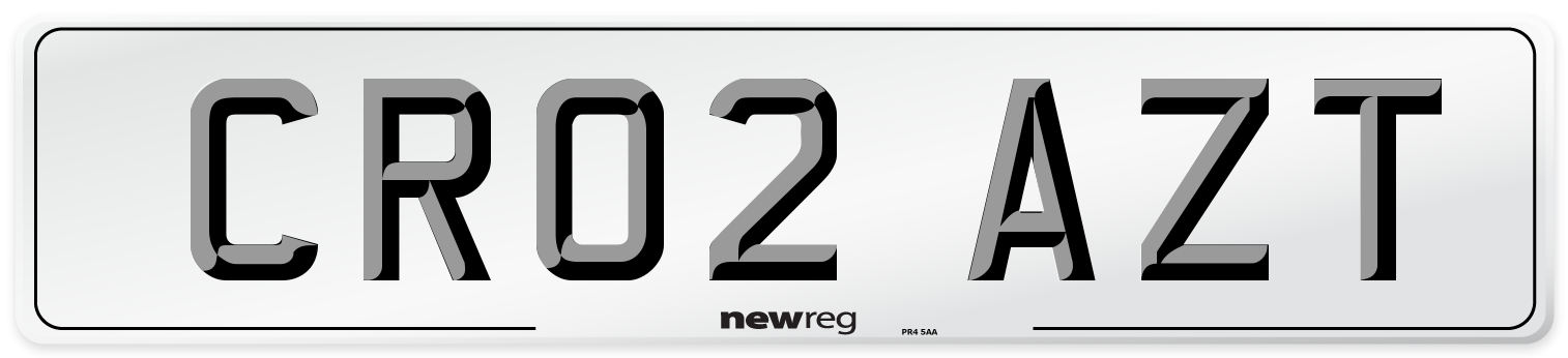 CR02 AZT Number Plate from New Reg